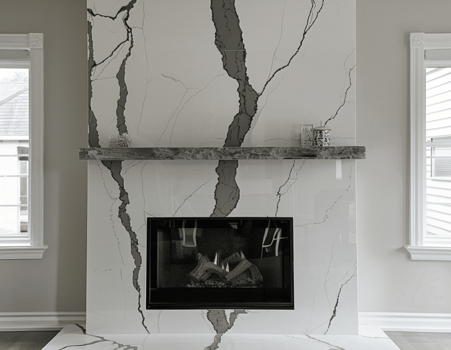 fireplace quartz tile